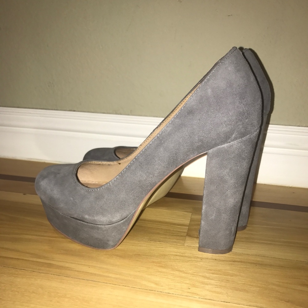 Grey Suede Steve Madden Platform heels